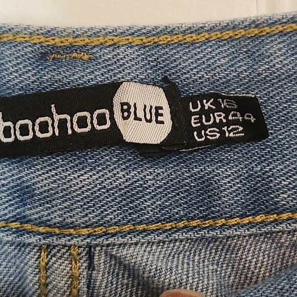 Destroyed Jeans Light Wash Light Blue Distressed Denim Women's Size 12 Y2K - Picture 6 of 10